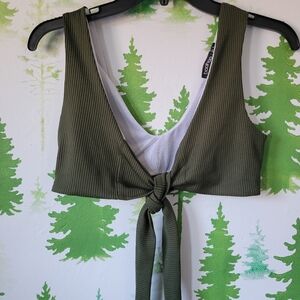 TIE FRONT RIB BIKINI TOP